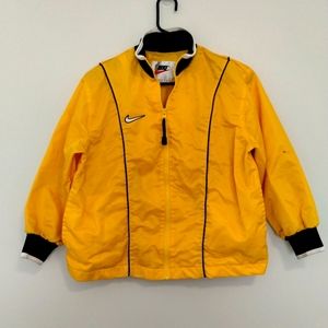 Vintage Nike YOUTH Full Zip Windbreaker Jacket Size M 10-12 Yellow Black Nylon